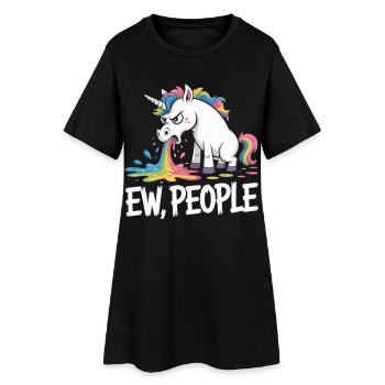 Puking Unicorn - Gift for Sarcasm Fans - Women’s T-Shirt Dress - black - Front