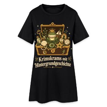 Krimskrams mit Hintergrundgeschichte - Frauen T-Shirt-Kleid - Schwarz - Vorne