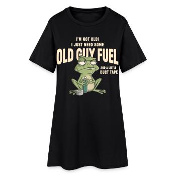 Dessin animé Old Guy Fuel Frog - Robe T-shirt Femme - noir - Devant