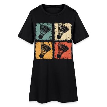 Badminton Shuttlecock Style Rétro - Robe T-shirt Femme - noir - Devant