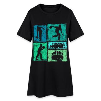 Quilles Skittles Graphique rétro pour les joueurs de quilles - Robe T-shirt Femme - noir - Devant