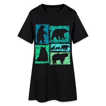 Bear Retro Graphic Vintage Animal Print - Robe T-shirt Femme - noir - Devant