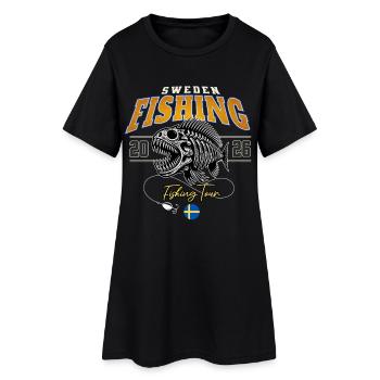 Pêche en Suède 2026 - Robe T-shirt Femme - noir - Devant