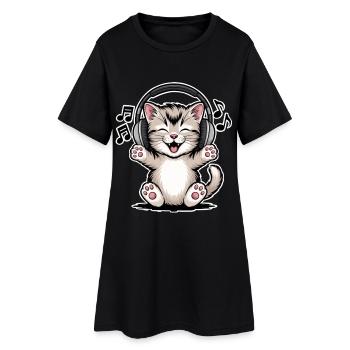 Cat Music - Women’s T-Shirt Dress - black - Front