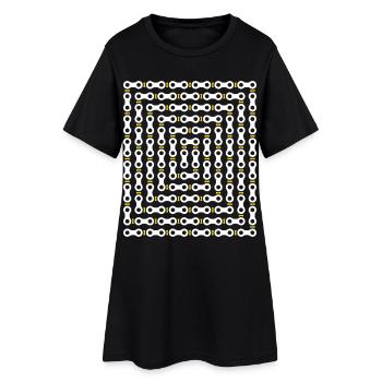 Motif de chaîne de vélo - Robe T-shirt Femme - noir - Devant