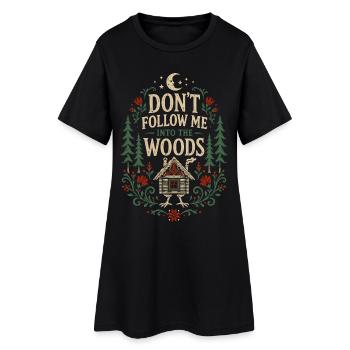 Ne me suis pas, Woods - Robe T-shirt Femme - noir - Devant
