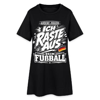 Ich raste beim Fußball aus - Frauen T-Shirt-Kleid - Schwarz - Vorne