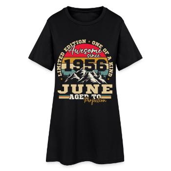 Juin 1956 Cadeau rétro vintage d’anniversaire - Robe T-shirt Femme - noir - Devant