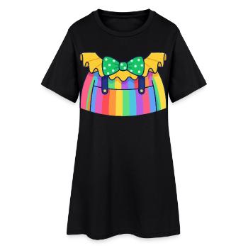 Déguisement de clown coloré Carnaval Carnaval - Robe T-shirt Femme - noir - Devant