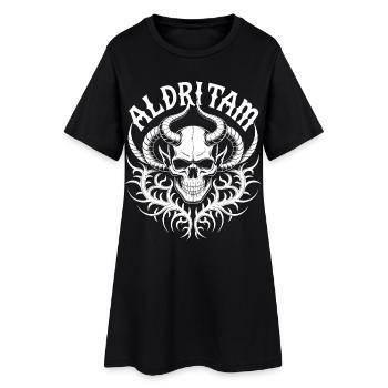 Flammenschädel-Stammeshorn - Frauen T-Shirt-Kleid - Schwarz - Vorne