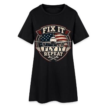 Professionnel en technologie aéronautique de maintenance aéronautique - Robe T-shirt Femme - noir - Devant