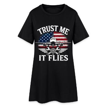 Mécanicien aéronautique Ingénieur aéronautique - Robe T-shirt Femme - noir - Devant