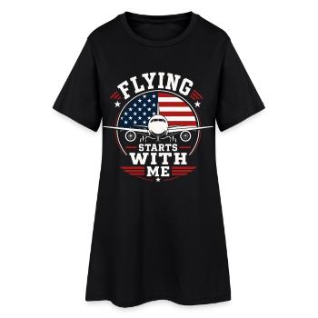 Mécanique aéronautique, technologie aéronautique - Robe T-shirt Femme - noir - Devant
