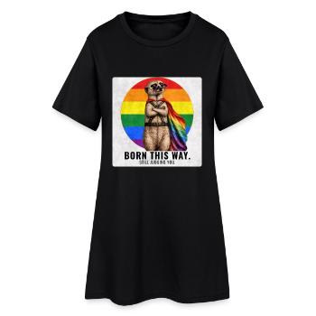Born This Way : design drôle de la fierté LGBTQ - Robe T-shirt Femme - noir - Devant