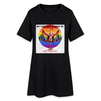 Funny Pride Flamingo LGBTQ Design - Frauen T-Shirt-Kleid - Schwarz - Vorne
