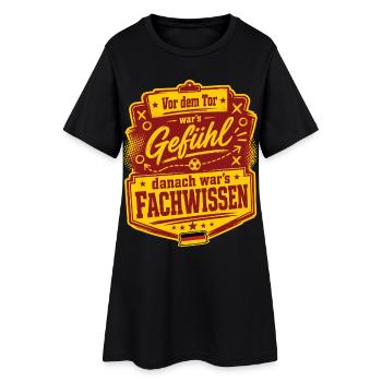 Nach dem Tor war alles Fachwissen - Frauen T-Shirt-Kleid - Schwarz - Vorne