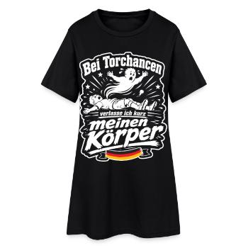 Bei Torchancen kurz außer Betrieb - Frauen T-Shirt-Kleid - Schwarz - Vorne