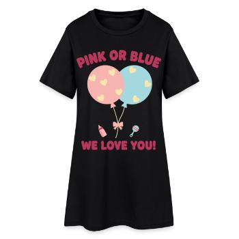 Révélation du sexe rose ou bleu Baby Shower We Love You - Robe T-shirt Femme - noir - Devant
