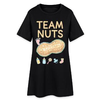 Gender Reveal Team Nuts Babyparty Mama Papa Team - Frauen T-Shirt-Kleid - Schwarz - Vorne