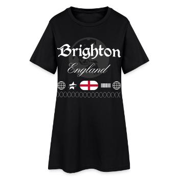Brighton England Streetwear Reise Souvenir - Frauen T-Shirt-Kleid - Schwarz - Vorne