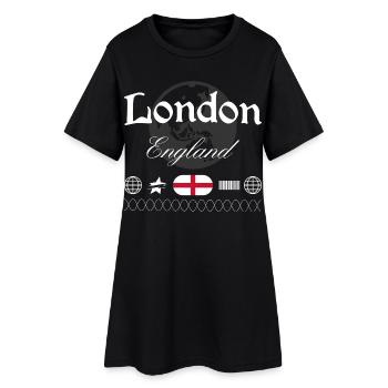 Souvenir de voyage streetwear de Londres, Angleterre - Robe T-shirt Femme - noir - Devant