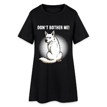 Don't Bother Me Weißer Schäferhund Schäferhunde - Frauen T-Shirt-Kleid - Schwarz - Vorne