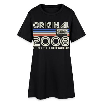 2008 Vintage Vintage Retro Birthday Gift - Women’s T-Shirt Dress - black - Front