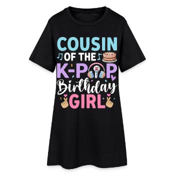 Cousin de la fille d’anniversaire de la K-Pop - Robe T-shirt Femme - noir - Devant