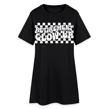 Retirement Glow Up Retraite Retro Damier - Robe T-shirt Femme - noir - Devant