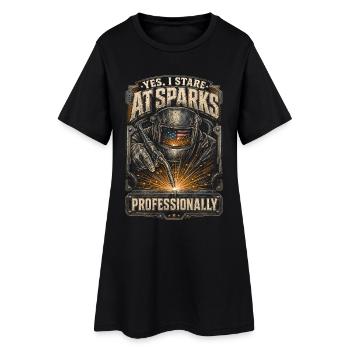 Soudeur Spécialiste en soudage - Robe T-shirt Femme - noir - Devant
