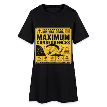 Parapente parapentiste Planeur - Robe T-shirt Femme - noir - Devant