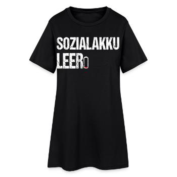 Sozialakku leer - Lustiger Spruch für Introverte - Frauen T-Shirt-Kleid - Schwarz - Vorne