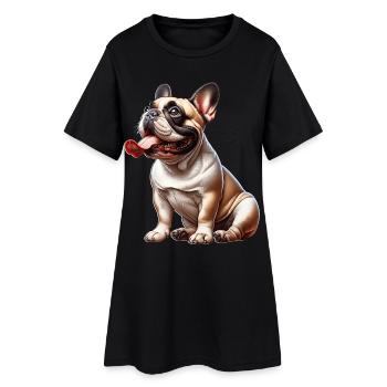 Bouledogue français - Robe T-shirt Femme - noir - Devant