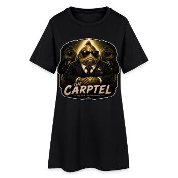 Le design de pêche à la carpe Carptel Funny - Robe T-shirt Femme - noir - Devant