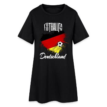 Fussball Fan Deutschland - Frauen T-Shirt-Kleid - Schwarz - Vorne