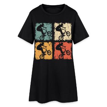 Un tour de BMX biker dans le style vintage - Robe T-shirt Femme - noir - Devant