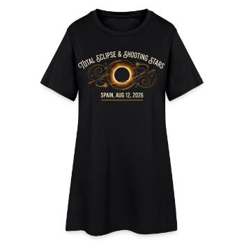 Eclipse & Shooting Stars Spanien 2026 - Frauen T-Shirt-Kleid - Schwarz - Vorne