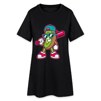 Kiwi Funny Cartoon Kids Youth Boys Girls - Frauen T-Shirt-Kleid - Schwarz - Vorne