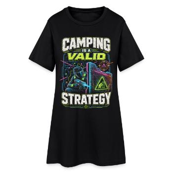 Laser Tag Camping Is A Valid Strategy - Frauen T-Shirt-Kleid - Schwarz - Vorne