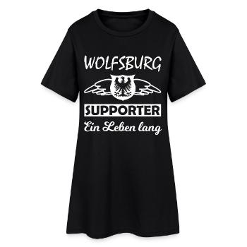 Wolfsburg Supporter Ein Leben Lang - Frauen T-Shirt-Kleid - Schwarz - Vorne