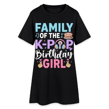 Famille de la fille d’anniversaire de la K-Pop - Robe T-shirt Femme - noir - Devant