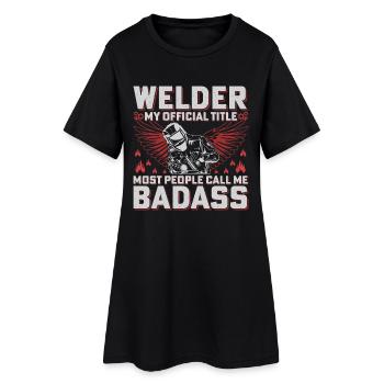 Soudeur Badass Titre officiel Artisan - Robe T-shirt Femme - noir - Devant
