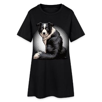 Border Collie Propriétaire Collie Amant de Collie - Robe T-shirt Femme - noir - Devant