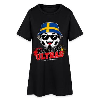 Fan de football des Ultras Match Day Suède - Robe T-shirt Femme - noir - Devant