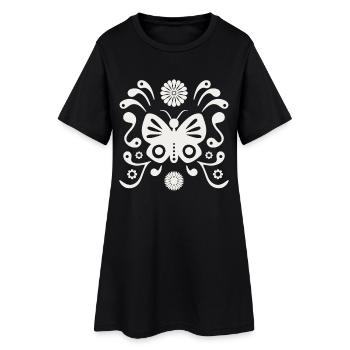 Bohème Papillon L Danseur de Nuages Blancs - Robe T-shirt Femme - noir - Devant