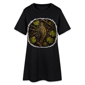Conception cachée de la pêche à la carpe - Robe T-shirt Femme - noir - Devant