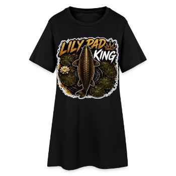 Conception de la pêche à la carpe du roi Nénuphar - Robe T-shirt Femme - noir - Devant
