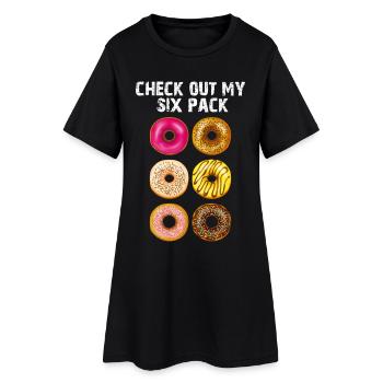Découvrez My Six Pack Donuts : cadeau drôle de nourriture pour la salle de sport - Robe T-shirt Femme - noir - Devant