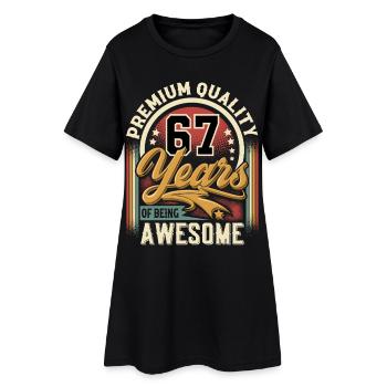 67. Geburtstag Vintage - Frauen T-Shirt-Kleid - Schwarz - Vorne