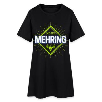 Mehring Mosel Retro Weintrauben Vintage Souvenir - Frauen T-Shirt-Kleid - Schwarz - Vorne